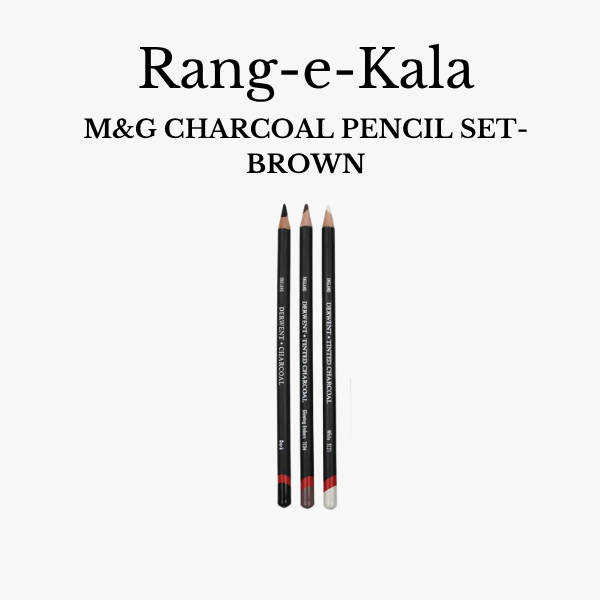 M&G Charcoal Pencil Set Brown
