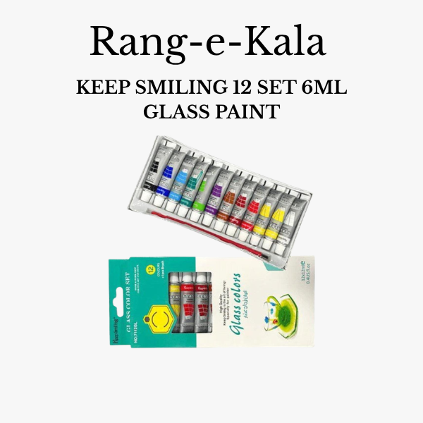 Keep smiling Glass Paint 12 ml box of 12 + 1pc brush